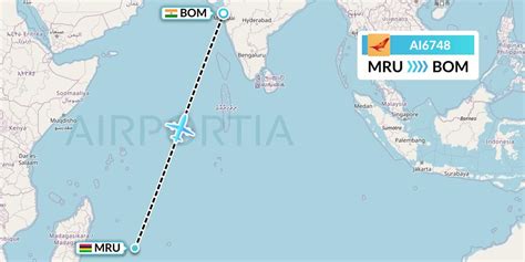 AI6748 Flight Status Air India Port Louis To Mumbai AIC6748