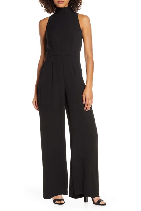 Chelsea28 Sleeveless Mock Neck Jumpsuit In Black Lyst