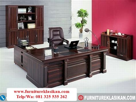 Meja Kantor Jati Minimalis Pimpinan Desain Terbaru Furniture Jepara