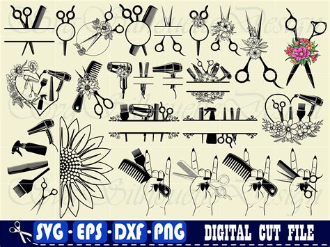 Hairdresser Svg Bundle 1 Floral Hair Stylist Svg Cut File For Cricut