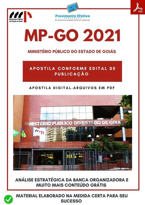 Provimento Efetivo Concursos Apostila Mp Go Oficial Promotoria