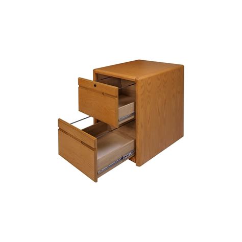 Two Drawer Wood File Cabinet Storage Drawer With Locking Top Drawer Light Oak Cymax Business