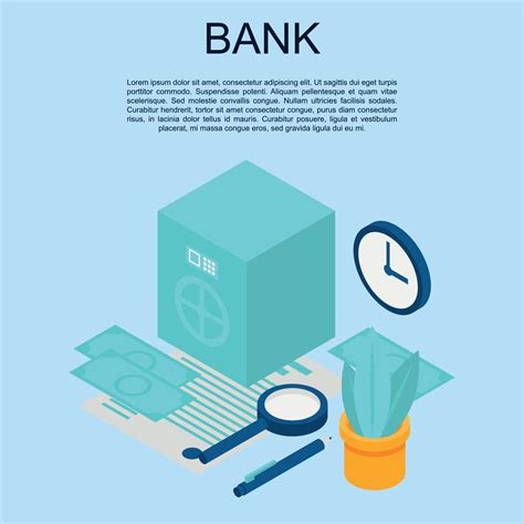 Bank concept banner, isometric style 8530320 Vector Art at Vecteezy