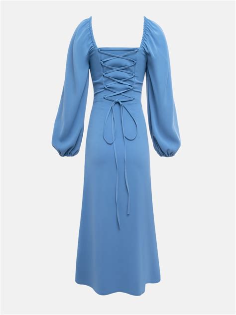 Платье миди с корсетной вставкой на талии :: LICHI - Online fashion store