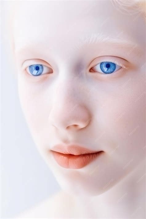 Premium Photo | Portrait of a person with albinism with very white skin white clothes and very ...