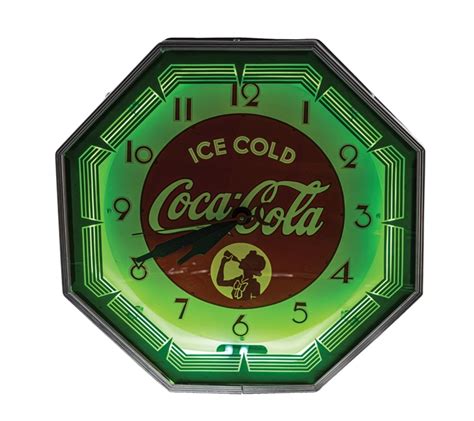 Lot Detail Coca Cola Neon Advertising Clock