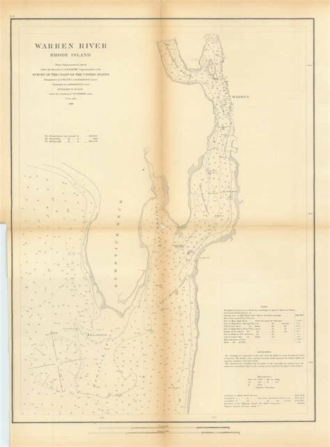 1866 Coastal Chart of Warren, Rhode Island - Art Source International