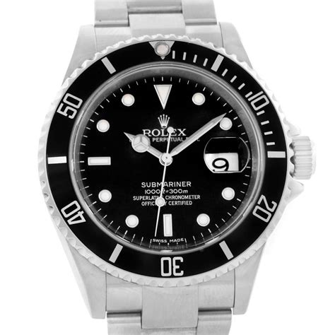 Rolex Submariner Stainless Steel Black Dial Mens Watch