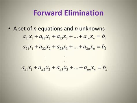 Gaussian Elimination Method And Homogeneous Linear Equation Ppt