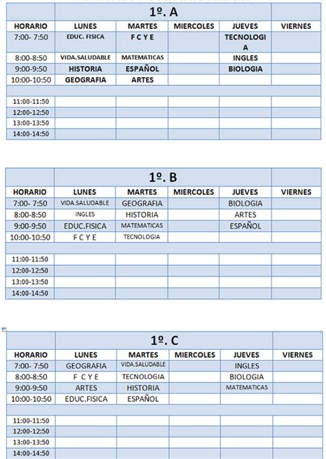 Escuela Secundaria Técnica N81 Justo Sierra Méndez Horarios de