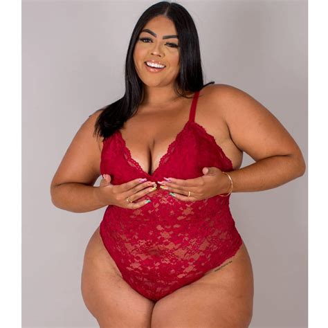Body Plus Size Renda Bory Plus Em Renda Lingerie Sexy Plus Size