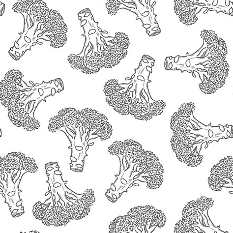 Premium Vector Broccoli Cabbage Seamless Pattern