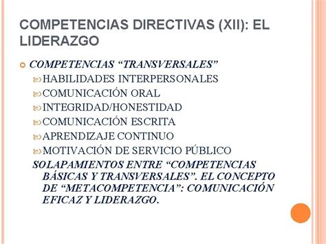 Competencias Directivas Marco General Y Tratamiento Singular Del