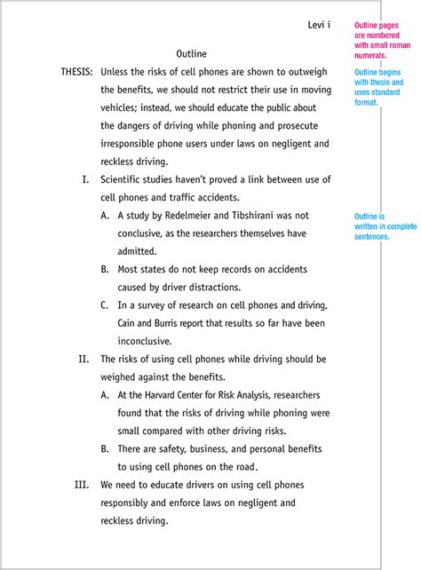 MLA Format Sample Paper, with Cover Page and Outline | MLA Format