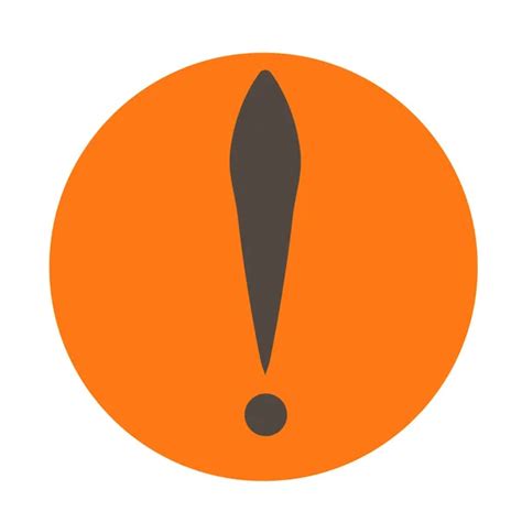 Orange Circle Exclamation Mark Icon Warning Sign Attention Butto