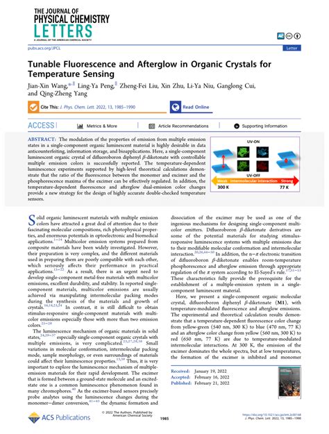 Pdf Tunable Fluorescence And Afterglow In Organic Crystals For