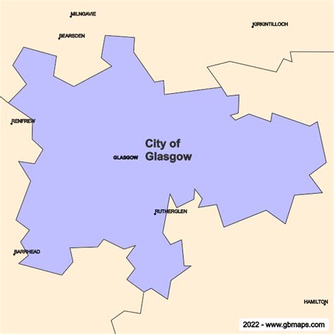 City Of Glasgow County Boundaries Map