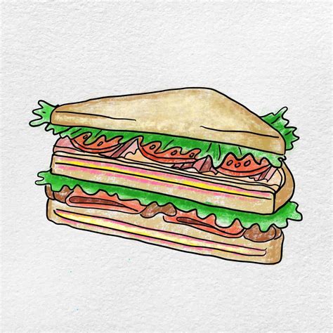 How to Draw a Sandwich - HelloArtsy