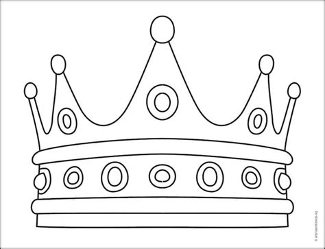 Easy How to Draw a Crown Tutorial and Crown Coloring Page