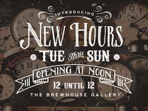 New Hours | The Brewhouse Gallery by AJ Brockman on Dribbble