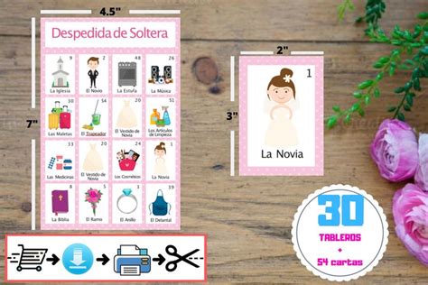 Loteria Despedida De Soltera En Español Para Imprimir Juego En Espanol