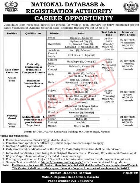 Nadra Gov Pk Jobs Online Apply