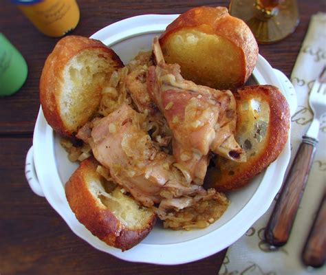 Stewed Rabbit With Fried Bread Recipe Food From Portugal