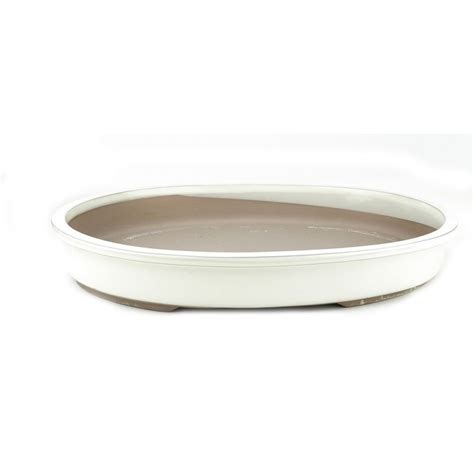 Tiesto oval 40 5 cm crema Cerámica japonesa Mistral Bonsai