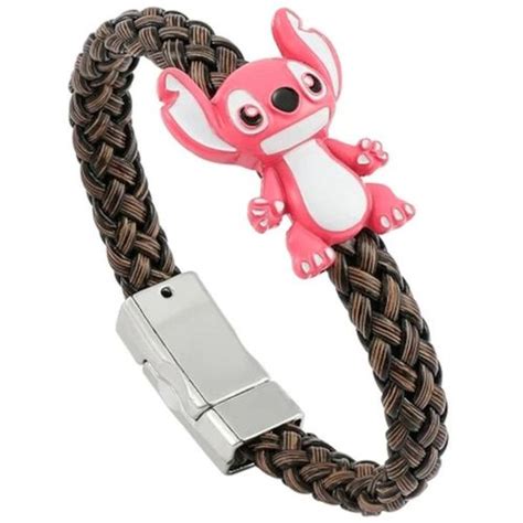 Engel Lilo Stitch Rosa Lederarmb Nder Disney Armband Mit Metall Logo