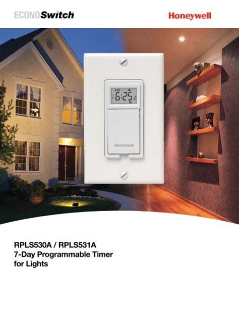 Honeywell 7 Day Programmable Light Switch Timer White RPLS530A1038