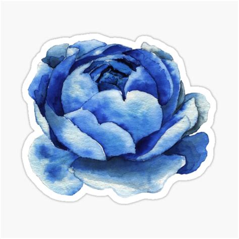 Blue Watercolor Flower Sticker For Sale By Dellis4163 Redbubble