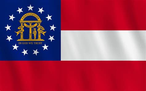 Georgia US state flag with waving effect, official proportion. 6616705 ...