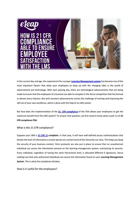 How Is Cfr Compliance Able To Ensure Employee Satisfaction With The