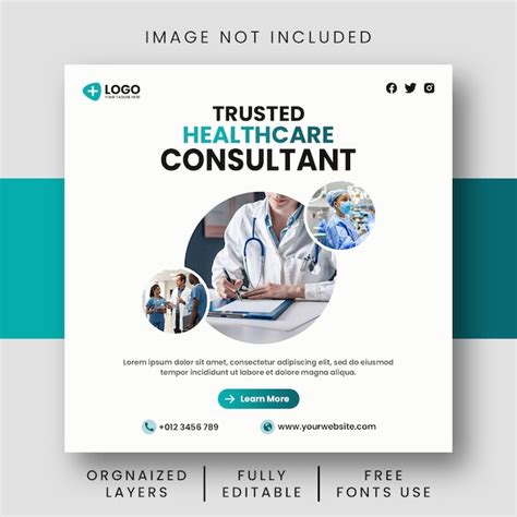 Premium Psd Healthcare Consultant Social Media Post Template Minimal