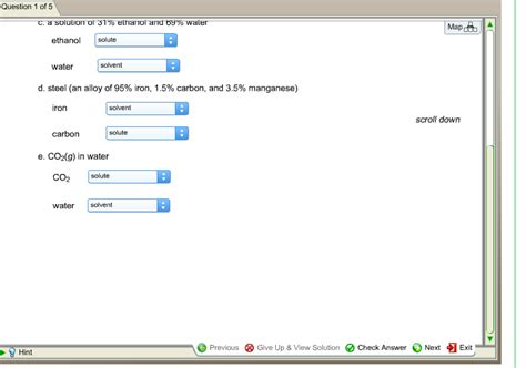 Solved Identify the solute and solvent in each of the | Chegg.com