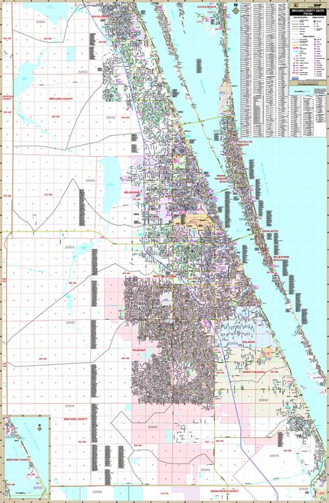 Brevard County Fl South Wall Map