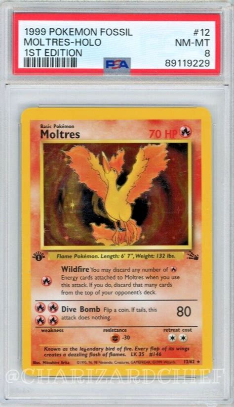 Pokemon Fossil St Edition Moltres Holo Rare Psa Legendary