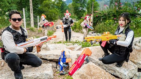 LTT Films Silver Flash S E A L X Nerf Guns Fight Clown Mask Boss And