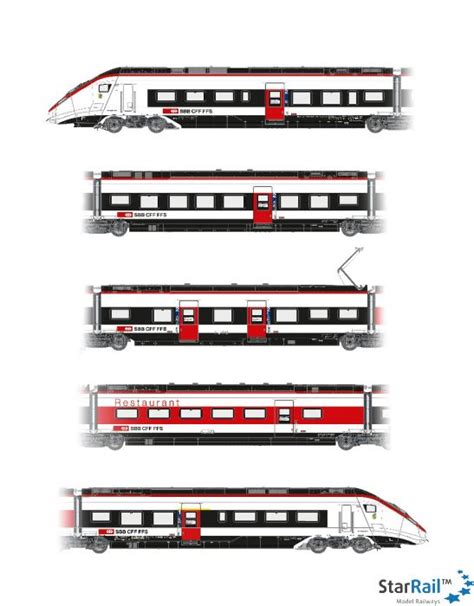 5 Teiliges Grundset SBB Triebzug Giruno RABe 501 011 Thurgau Ep VI