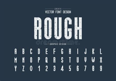 Texture Font And Grunge Bold Alphabet Vector Rough Square Typeface