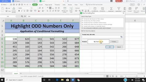 Conditional Formatting Highlight Odd Numbersexcel Training Youtube