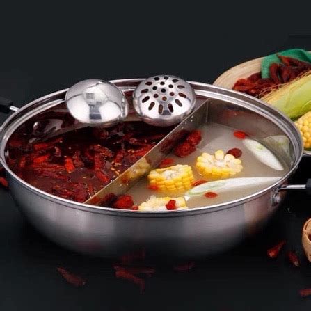 3 In 1 Stainless Steel Chafing Dish Set Separate Hot Pot Two Flavour Steamboat With Glass Lid