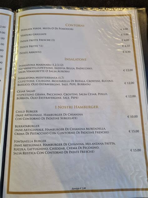 Menu Da Pizzeria Bisteccheria La Fontanella Quartu Sant Elena Via