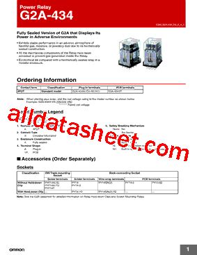 G A A Datasheet Pdf Omron Electronics Llc