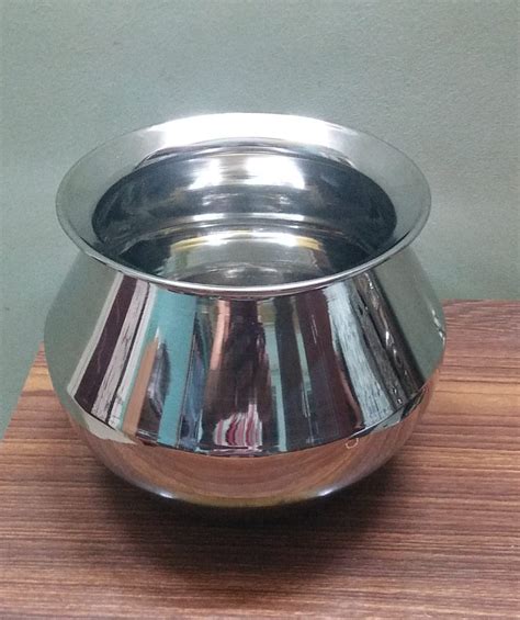 Buy Nass Online Small Stainless Steel Bartan With Lid Pot Pongal Handi