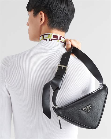 Black Saffiano Leather Belt Bag Prada