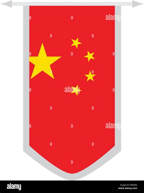 Flag Of China On A Banner Stock Vector Image And Art Alamy