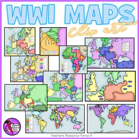 World War 1 Maps Realistic Clip Art - shop.trf.one