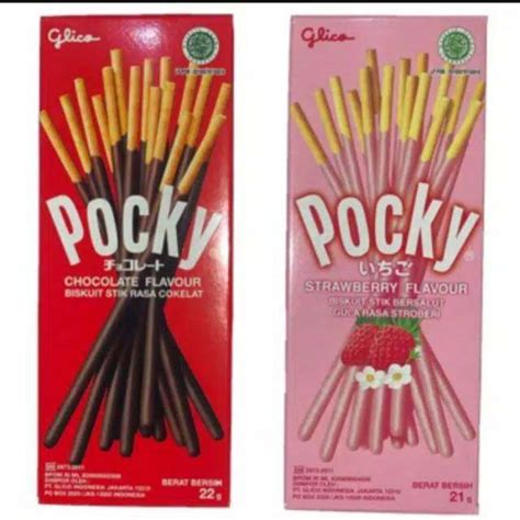 Biskuit Stick Pocky Mini Coklat Dan Strawberry Glico Pocky Pcs Gr