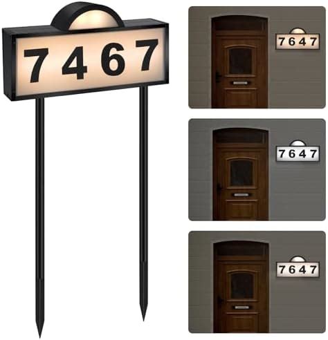 Amazon House Numbers For Outside Solar Powered Address Plaques